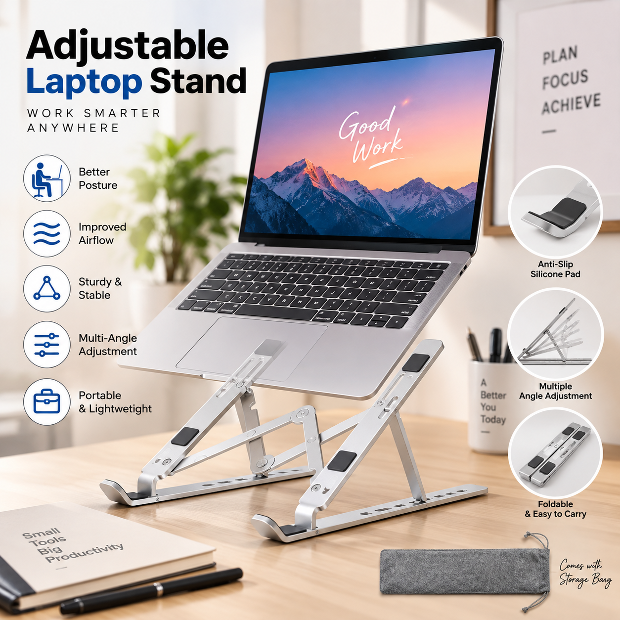 Adjustable Foldable Laptop Stand